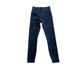 VUORI Size S Elevation Blue Camo Gym Yoga Leggings Pants Side Pocket